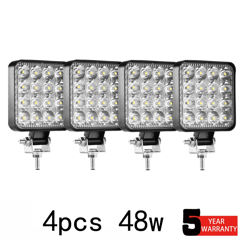 48w led lys bar 16 barra led bil lys 12v 24v arbeidslys for 4 x 4 led bar offroad suv atv traktor båt lastebiler gravemaskin: 4 stk