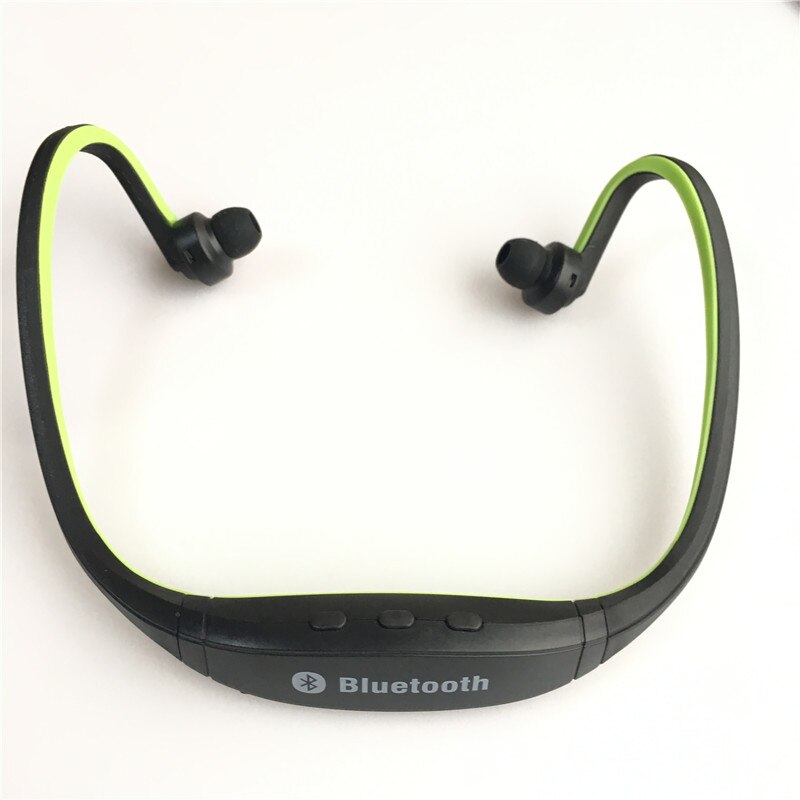 S9 Bluetooth Earphone Wireless Sports Bluetooth Headphones Support TF/SD Card Microphone For iPhone Huawei XiaoMi Phone: Green NO slot