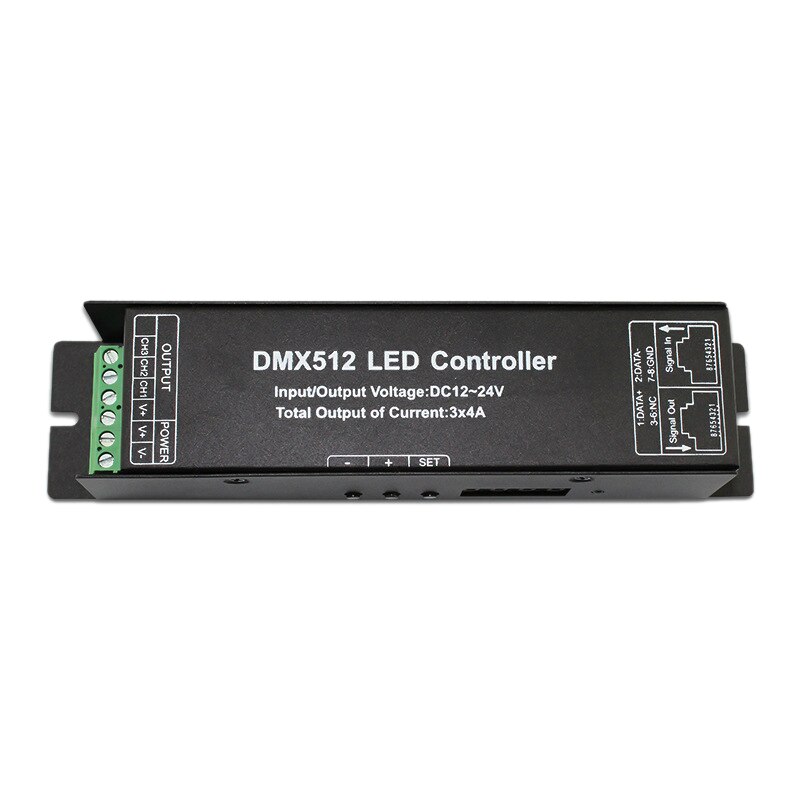 3CH DC12-24V Rgb Rgbw Dmx 512 Controller Rgb Rgbw Led DMX512 Decoder 3 Channel X 4A Voor Led Strip Licht