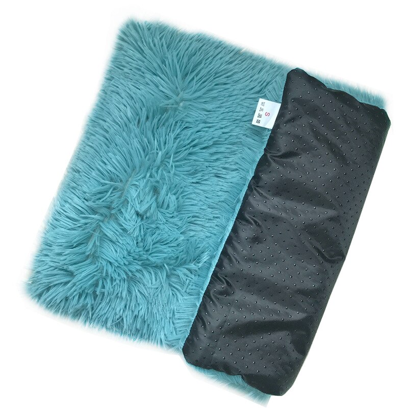 Warm Hond Kat Bed Mat Zachte Wasbare Fleece Huisdier Kussen Huis Warm Puppy Kat Slapen Bed Deken Voor Kleine Grote honden Katten Mat: Blue / S 50x35cm