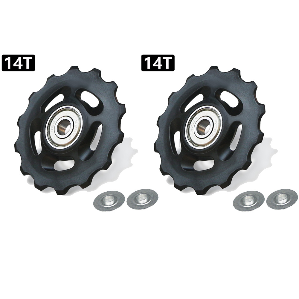 11T 12T 13T 14T Bearing MTB Bicycle Rear Guide Wheel Road Bike Jockey Rear Derailleur Pulley Roller for Shimano Sram Repair Kit: black