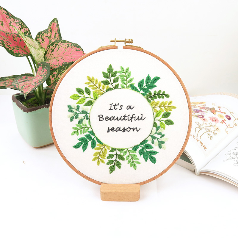 Kit de bordado artesanal de flores con aro para principiantes, patrón impreso, punto de cruz, costura hecha a mano, Pintura Artística, decoración del hogar: 3 / 20cm retro hoop kit