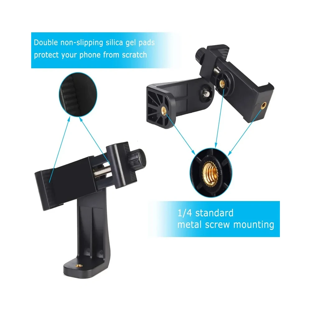 Suporte para smartphone vertical horizontal tripé adaptador de montagem suporte giratório clipe ajustável para iphone android telefone celular