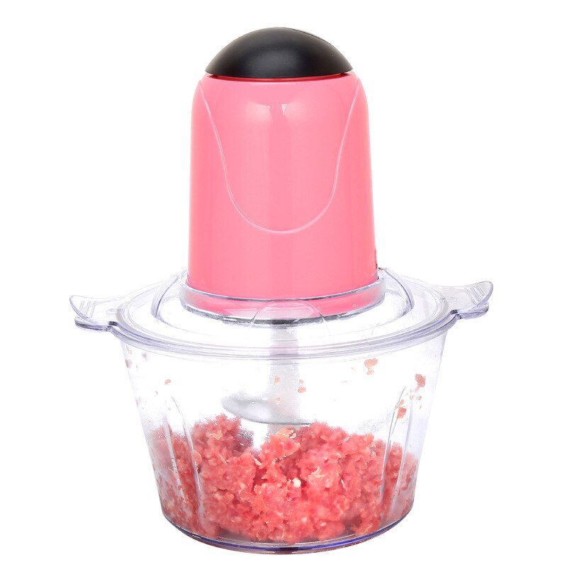 2l moedor de carne elétrico multifuncional processador alimentos cortador vegetal doméstico liquidificador chopper slicer carne cozinha ferramentas: Pink