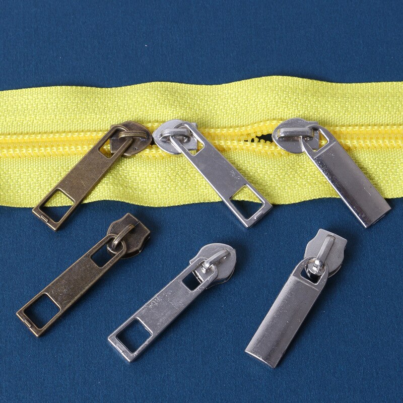10 Uds. 5 # tirador de cremallera Aleación de Zinc Metal deslizadores sin bloqueo accesorios de ropa para reparación de cremallera para coser