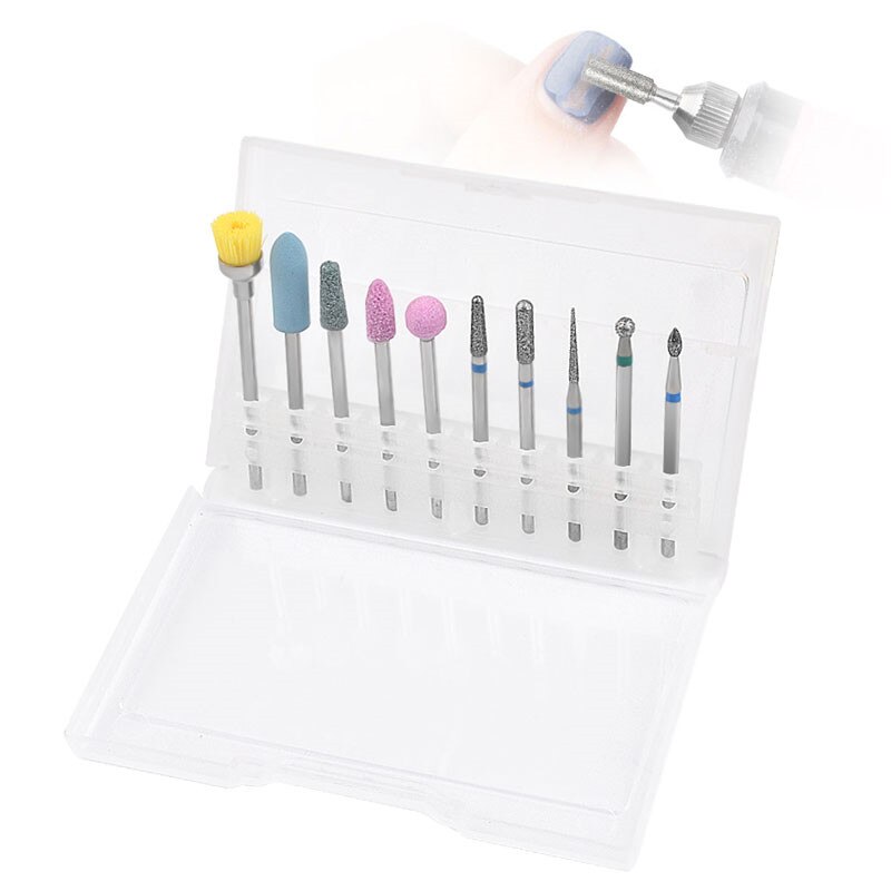 10 Pcs/Set Carbide Nail Drill Bit Tungsten Steel Punte Fresa Unghie Accessories Heads Sanding for Nails Art