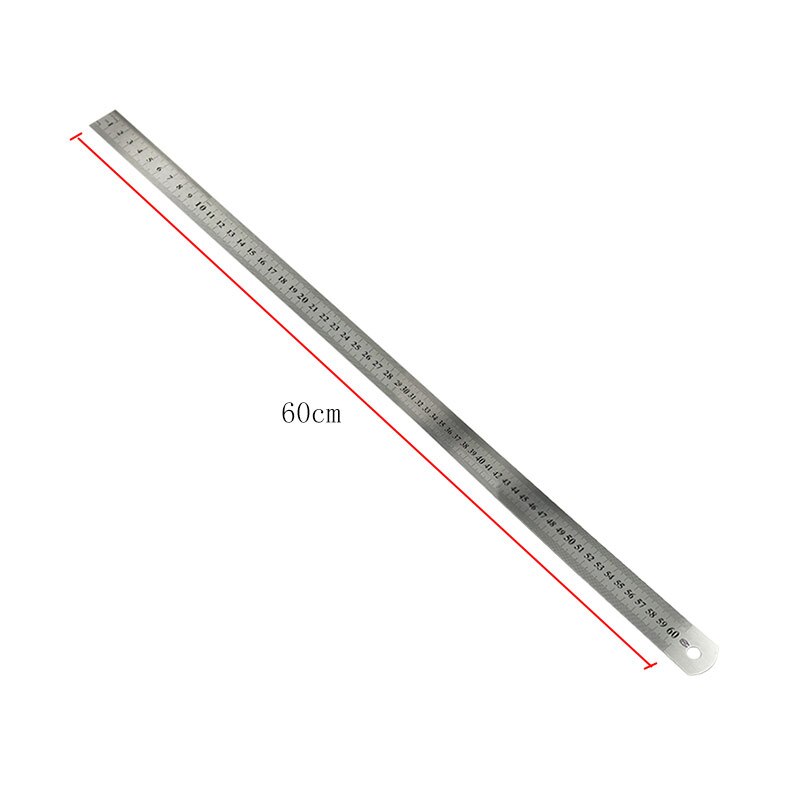 Rustfrit stål metrisk stål lineal dobbeltsidet skala metrisk lineal værktøj måleområde layout 15-100 cm