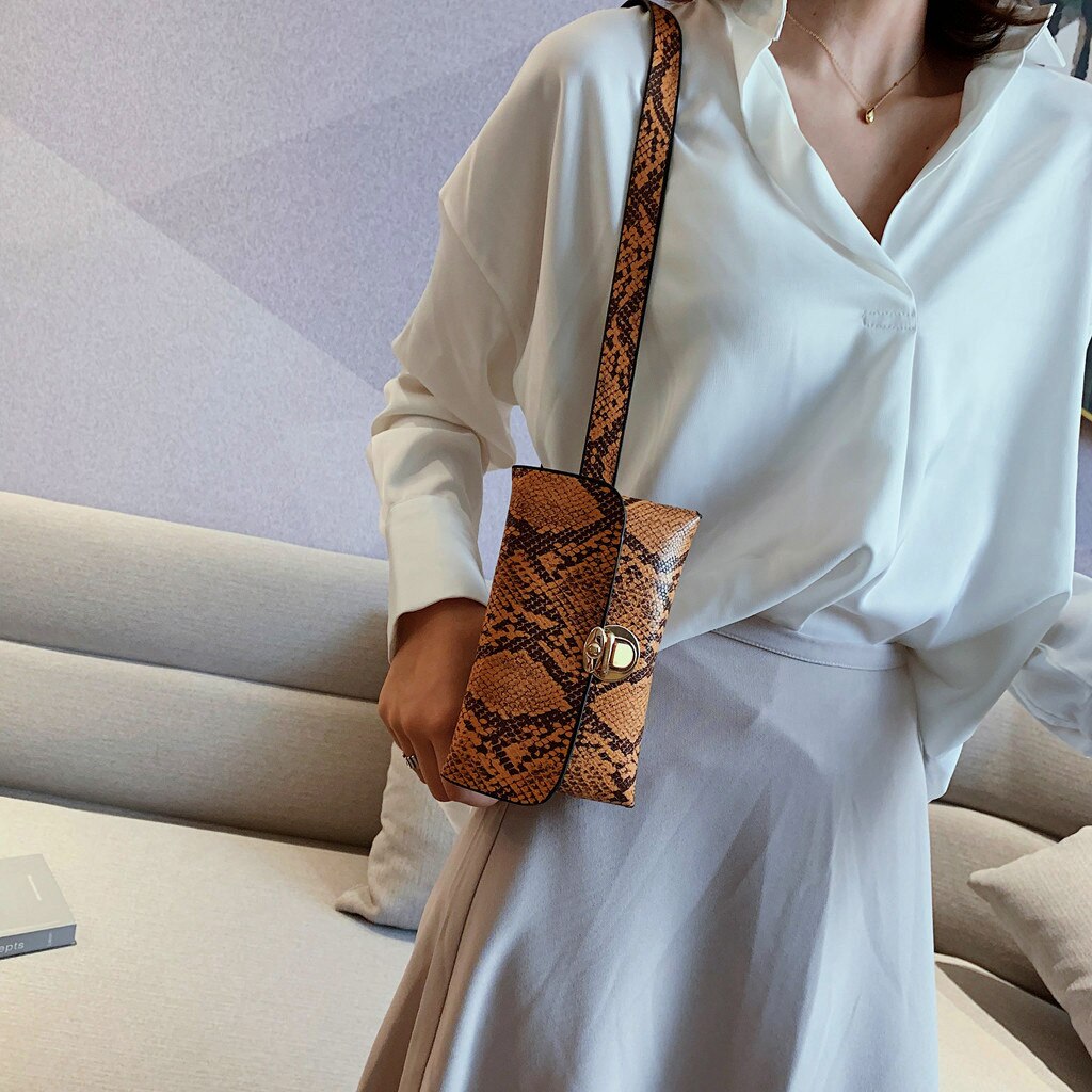 Сумка женская fanny Pack Frauen Taille Gürtel Tasche serpentin Jahrgang Taille Taschen Mädchen miserabel Beutel Telefon Leder Brust Packss 4