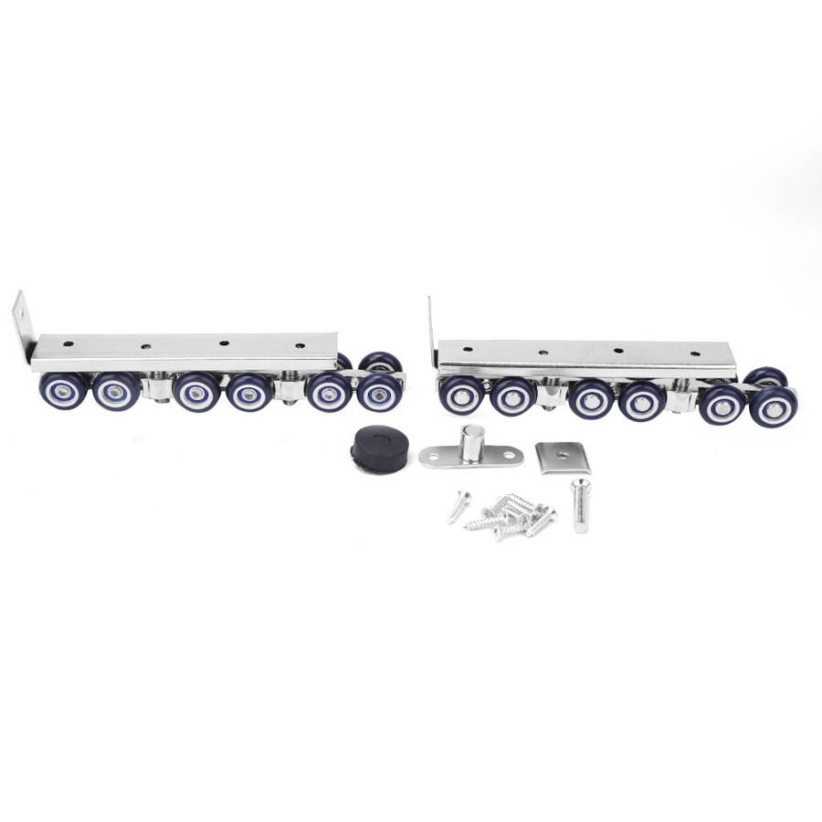 1 Pair 12 Wheels Sliding Door Rollers Hanging Wheels Silent Rail Wheel Load 75kg