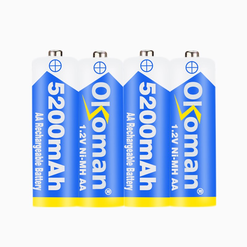 Original Battery AA 5200mAh 1.2V NI-MH for Camera Flashlight Toy Pre-Charged Rechargeable Batteries Electrical Appliances