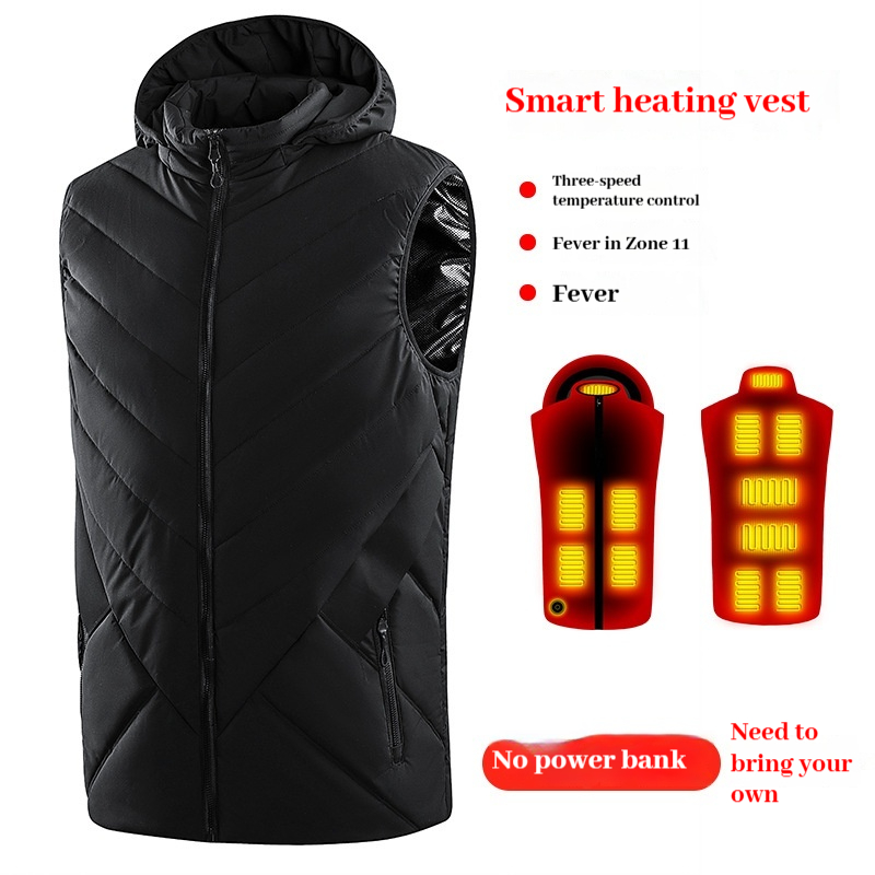 Otoño e Invierno 11 traje de calefacción con tracción en las ruedas para hombres y mujeres USB chaleco calefactor inteligente chaleco eléctrico chaleco para parejas