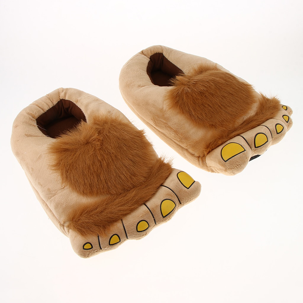 Furry Monster Adventure Slippers Comfortable Novelty Winter Warm Hobbit Feet Slippers for Men