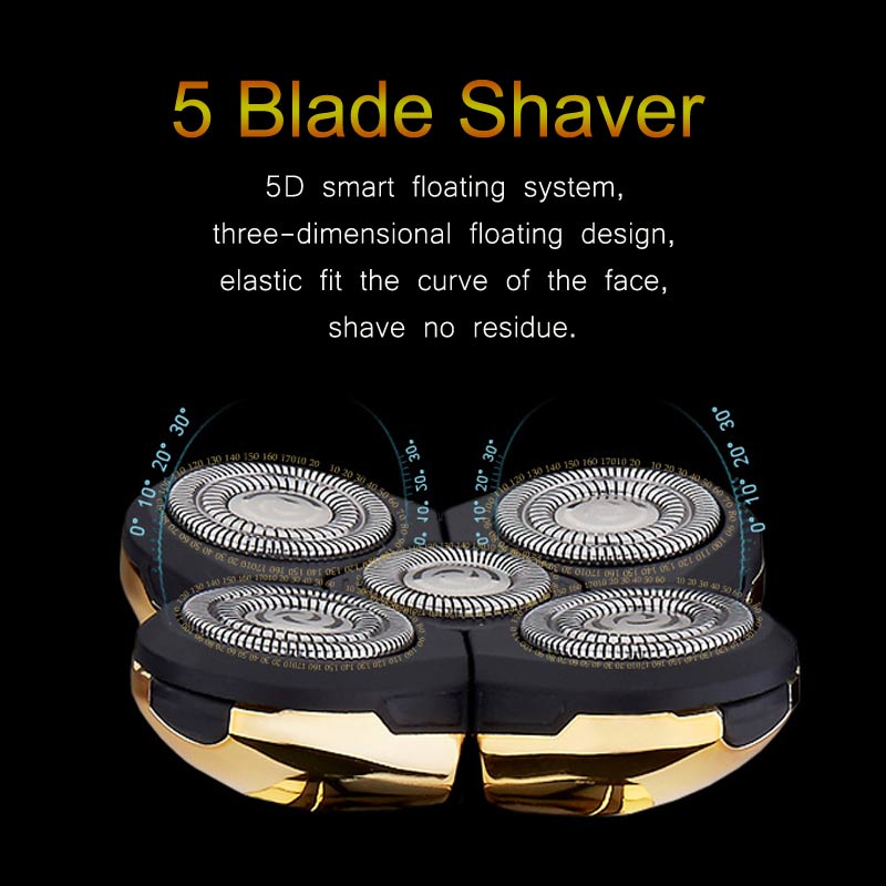 Genopladelig elektrisk barbermaskine hele kroppen vask 5d flydende hoved mænd barbermaskine vandtæt elektrisk barbermaskine  d42
