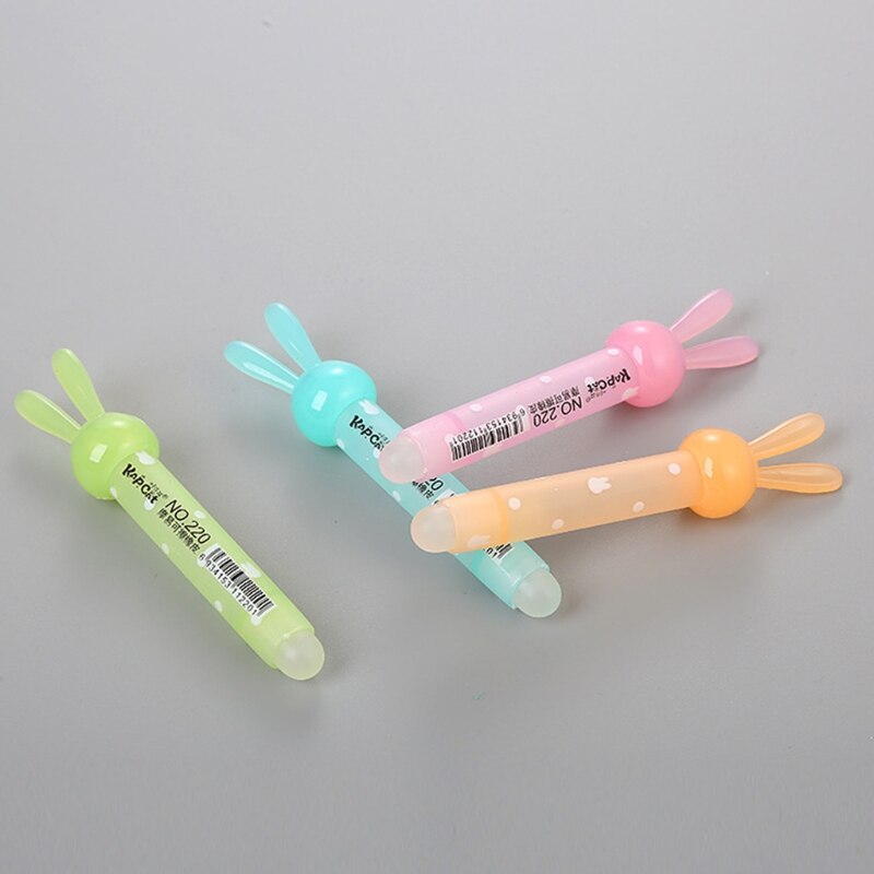 Gomme lapin Kawaii pour stylo effaçable, fournitures scolaires et de bureau mignonnes, papeterie