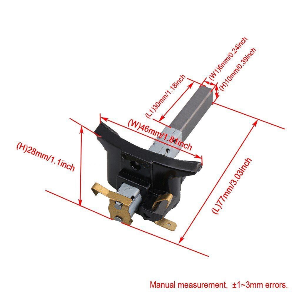 6.5*10*32mm Breedte Stofzuiger Elektrische Motor Koolborstels Accessoires Grijs Duurzaam