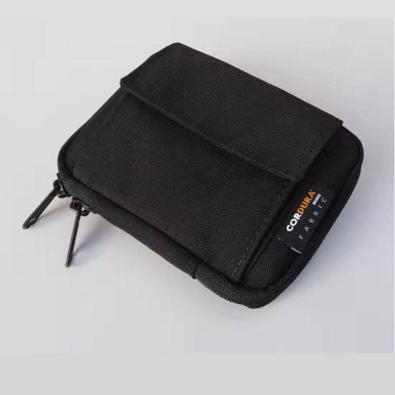 Kartenetui für Herren, Nylonstoff, Münzgeldbörse, Unisex, niedlicher Reißverschluss, kleine Geldbörse mit Ausweishalter, Stoff, schwarzer Kartenhalter