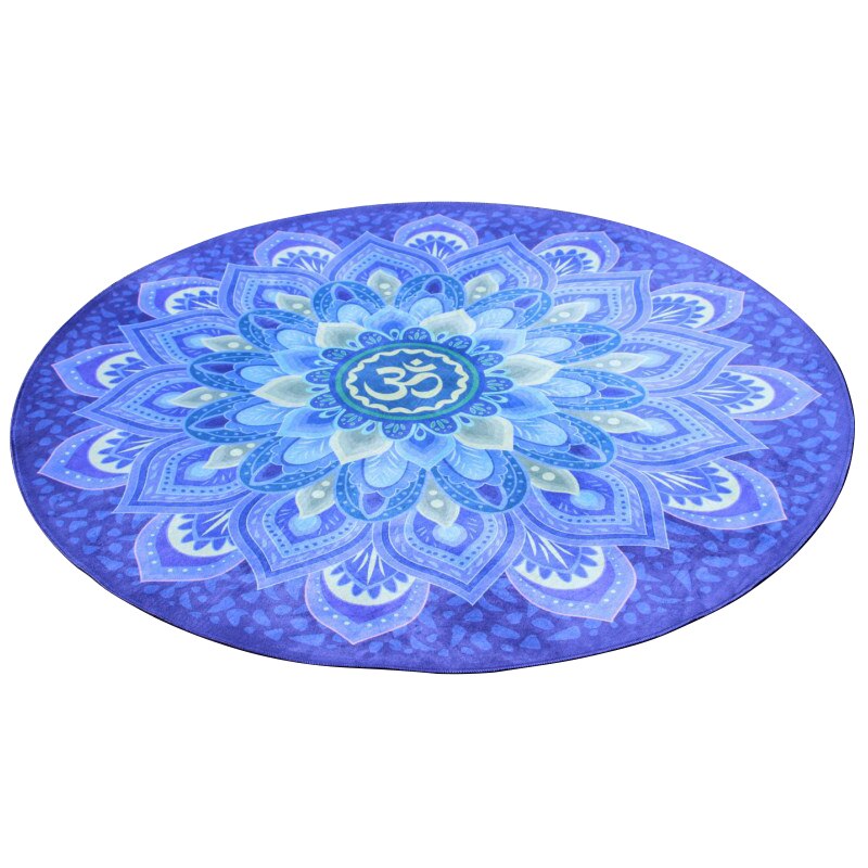 Tapis rond d&#39;exercice de Yoga, tapis de méditation de 60 – 90-125cm de diamètre, antidérapant, coussin d&#39;impression, Pilates, Fitness, entraînement