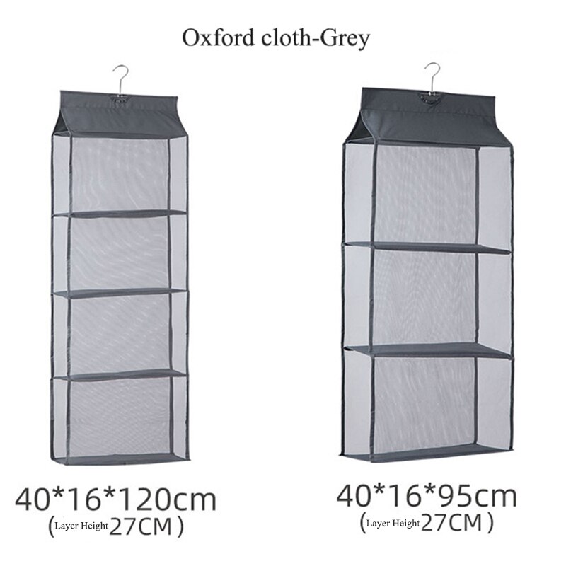 Foldable Hanging Bag 4 Layer Folding Shelf Bag Purse Handbag Organizer Door Wall Sundry Pocket Hanger Hanging Closet Storage Bag