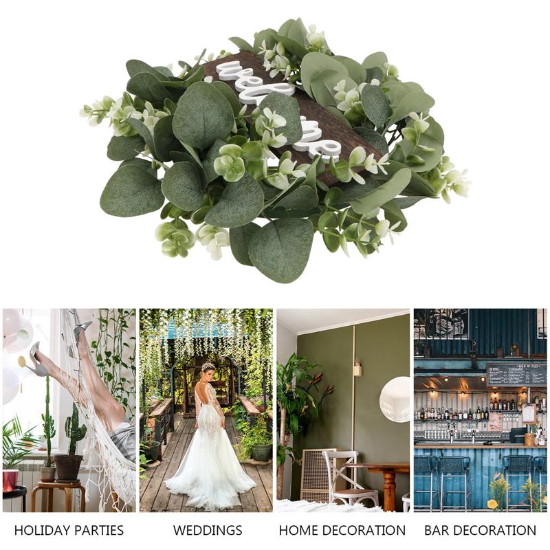 1Pc Welkom Krans Decor Deur Opknoping Garland Ornament Simulatie Leaf Krans Kunstmatige Plant Decor Voor Home Party