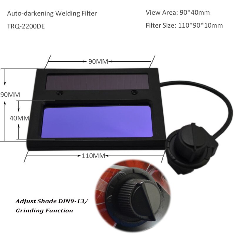 Mobiele Zonne-energie Lashelm met Lassen Handschoen Gratis Weld Elektrische Lassen Cap Masker Slijpen TRQ-HP01-2200DEG