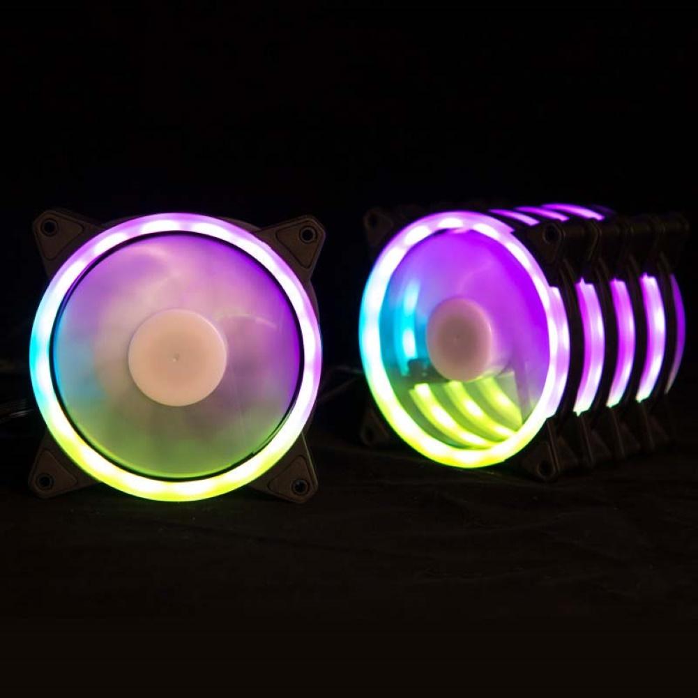 Remote Control RGB LED Light Color Changing Heatsink Cooling Fan for Computer