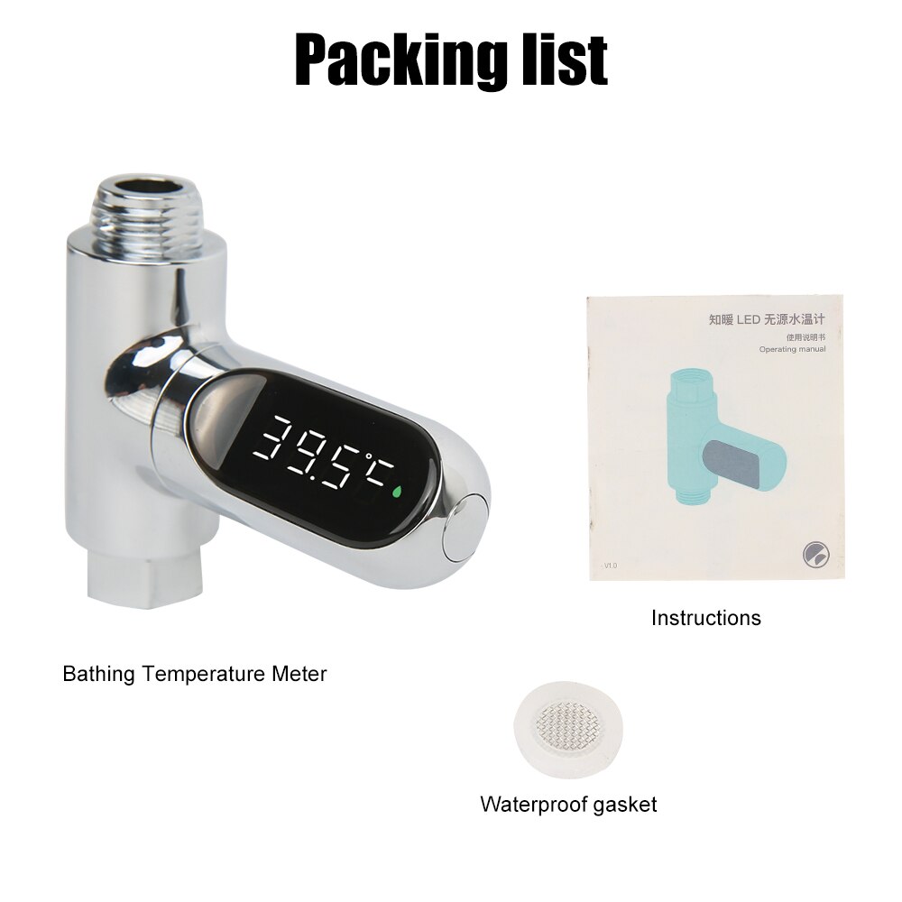Bathing Temperature Meter Shower Faucets Water Thermometer LED Display Home Tub Water Temperature Monitor Electricity