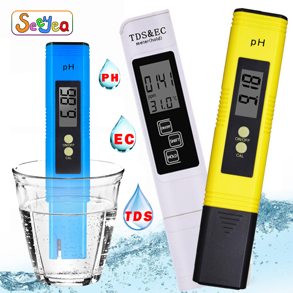 Aquarium Ph Meter Tester Ph Meter Digitale Lcd Pen Tds Meter Digitale Water Tester Digitale 0.0-14.0 Ec Tds ph Zwembad Tester Seeyea