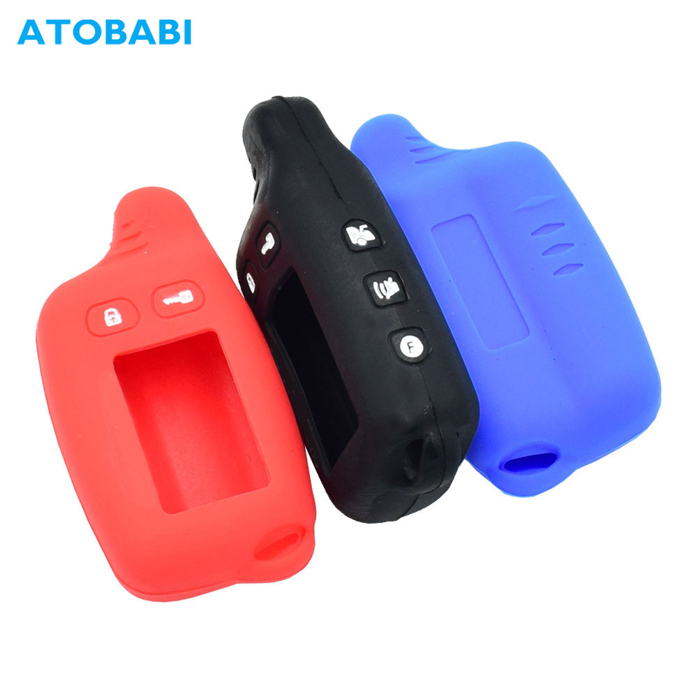 Silicone Car Key Case For Tomahawk TW 9010 9020 9030 9000 7010 Two Way Car Alarm LCD Remote Control Cover Keychain Protector Bag