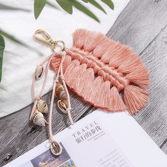 1PC Style Bohemia Leaf Tassel Fringed DIY Jewelry Garments Bag Decorative Accessories Key Chain Pendant Craft Cotton Tassels