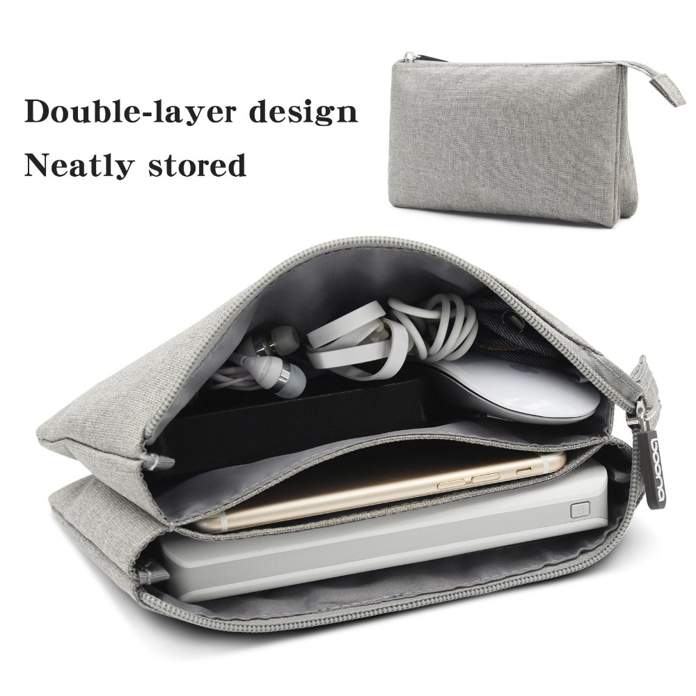 Doppio Strato di Accessori Elettronici Sacchetto di Immagazzinaggio Sacchetto Del Telefono mobile Del Sacchetto Del Cellulare Powerbank Portafoglio da Viaggio Portatile Caso