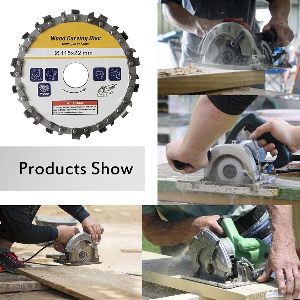 115mm 14 Tooth Stainless Steel Grinding Machine Woodworking Disc Grooving Machine Chains Disc Wood Carving Cutting Shaping Disc