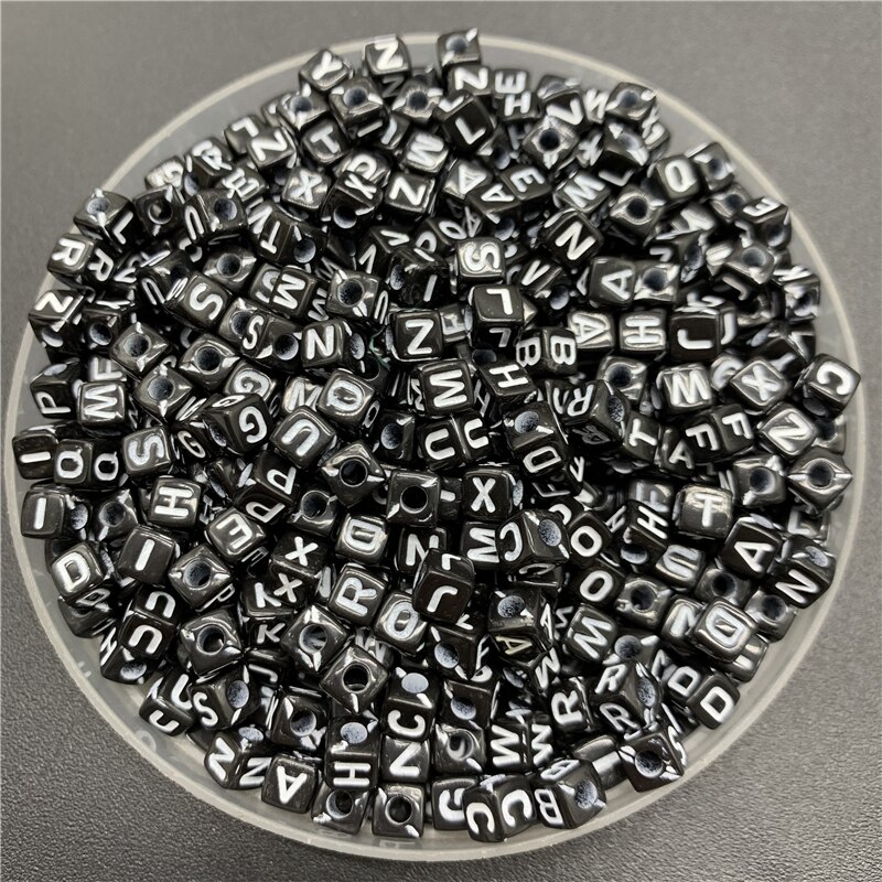 100 teile/los 5mm Acryl Abstandshalter Perlen knapp Perlen Platz Alphabet Perlen Für Schmuck Machen DIY Handgemachte Accessoires: 05
