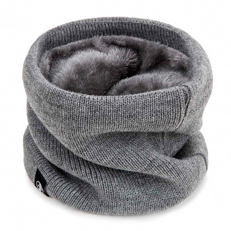 Sciarpa calda invernale per ragazzi ragazze bambini sciarpa per bambini sciarpe con collo in lana spessa sciarpa anello in maglia di cotone sciarpe solide: L Dark gray