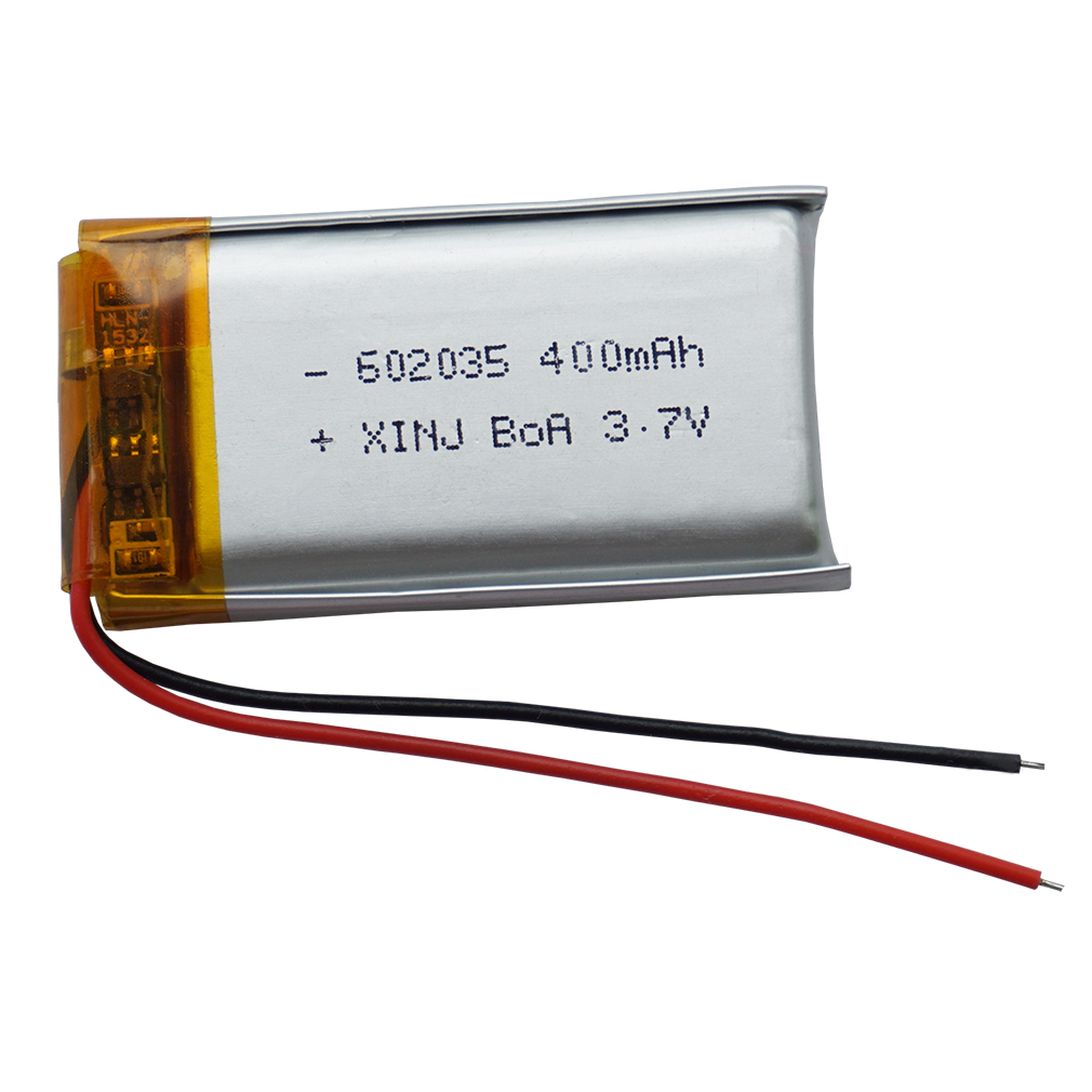 Akumulator litowo-polimerowy 3,7 V 400 mAh 1,48 Wh 602035 Li-ion do głośnika Bluetooth MP4 LED Light Rejestrator jazdy DashCam: Black