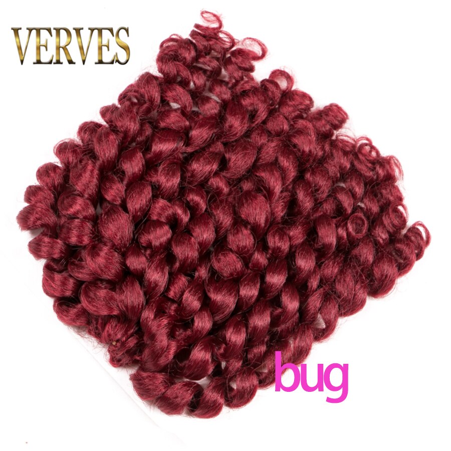 Torção encaracolado preto crochê tranças de cabelo 75 g/pacote 8 polegada 20 fios/pçs sintético ombre trança extensão do cabelo torção: # Borgonha