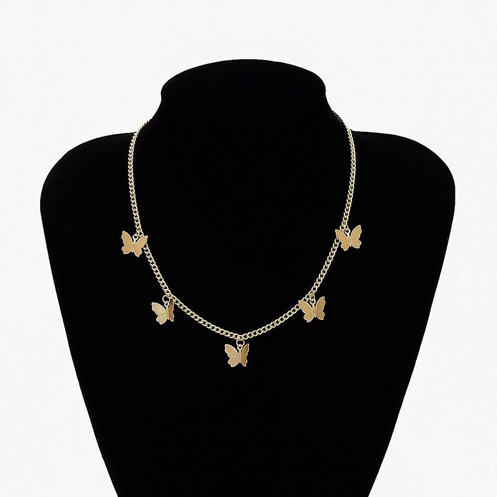 Vlinder Ketting Oorbellen Set Sleutelbeen Keten Verstelbare Vlinder Collier Charm Oorringen Vlinder Sieraden