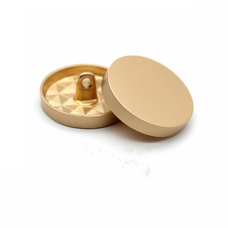 10pcs Gold Silver Color Round Buttons Alloy Shank Button For Jacket Windbreaker Button Fastener Plating Metal Snap Sewing Supply: Matte Gold / 15mm