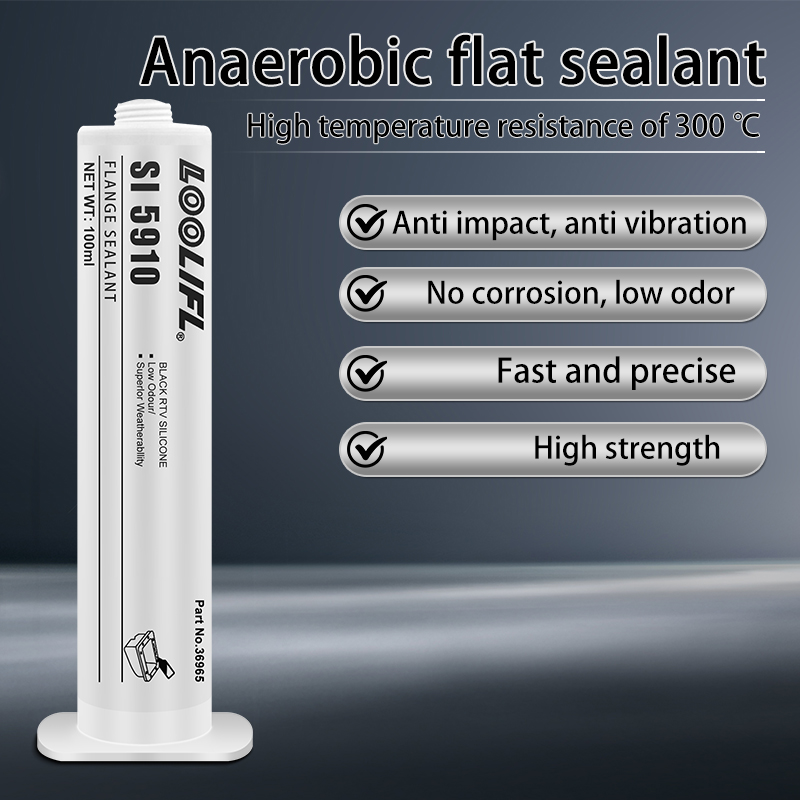 SL-5910 Zwart siliconen afdichtmiddel voor automotoren, oliebestendig op hoge temperatuur, langdurig lekvrij, hoge dichtheid, ultra viscositeit, lage geur, met gereedschap, 100 ml