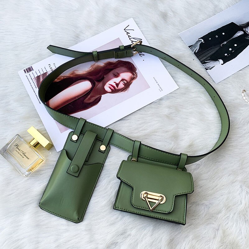 Luxury Waist Bag Phone Bag Female Chest Bag Shoulder Crossbody Bag Purse Woman Fanny Pack: C green  Waist bag