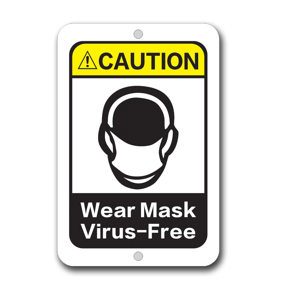 Viking Signs Adesivo Fotoluminescente 'Wear Face Mask' - 50x150 Mm - Glow In The Dark