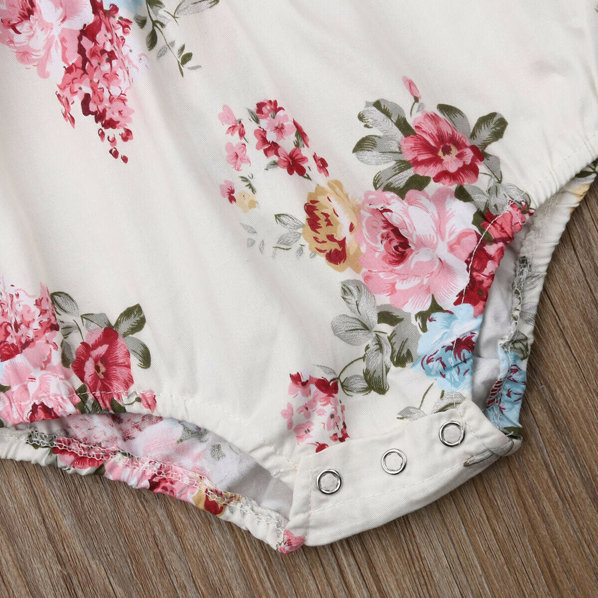 Baby Summer Clothing 0-24M Infant Baby Girls Boys Jumpsuits Headband 2pcs Floral Print Ruffles Short Sleeve Bodysuits Sets