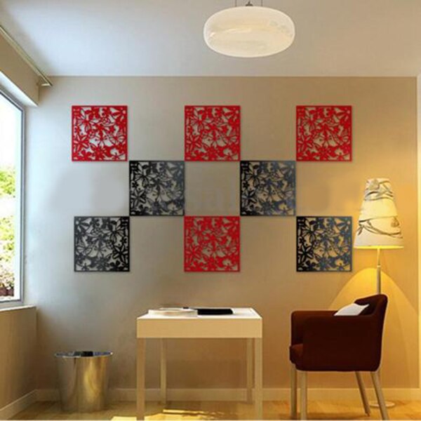 Stickers Hollow-Out Hanging Screen Hollow Shield Room Divider 3 Color Curtain Wall Home