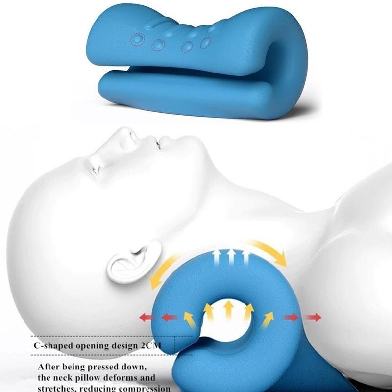 Correction Neck Pillow Gravity Stretch Cervical Spine Vertebra Massage Memory Foam Pillows Orthopedic Latex Pillow