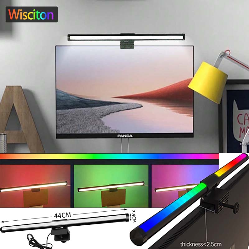 RGB Monitor Licht Bar Computer Bildschirm Hängen Lichter Atmosphäbetreffend Tisch Lampe Lesen Nacht Lichter Spielen Monitor Dimmen Lichter