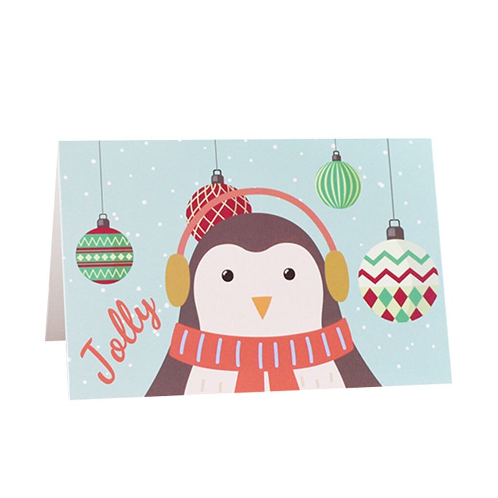 Unique Merry Xmas 3D Cartoon Animal Card Happy Year Christmas Card Postcard Children Cards: 07