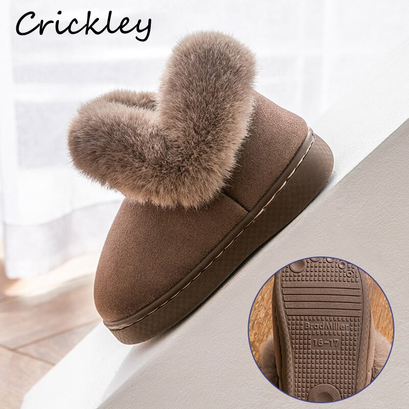 Herfst Winter Jongens Meisjes Snowboots Pluche Dikke Warme Solid Kids Laarzen Soft Furry Thuis Outdoor Peuter Kinderen Schoenen