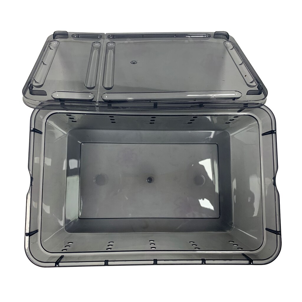 Plastic Box Insect Reptile Transport Breeding Live Food Feeding Box Black