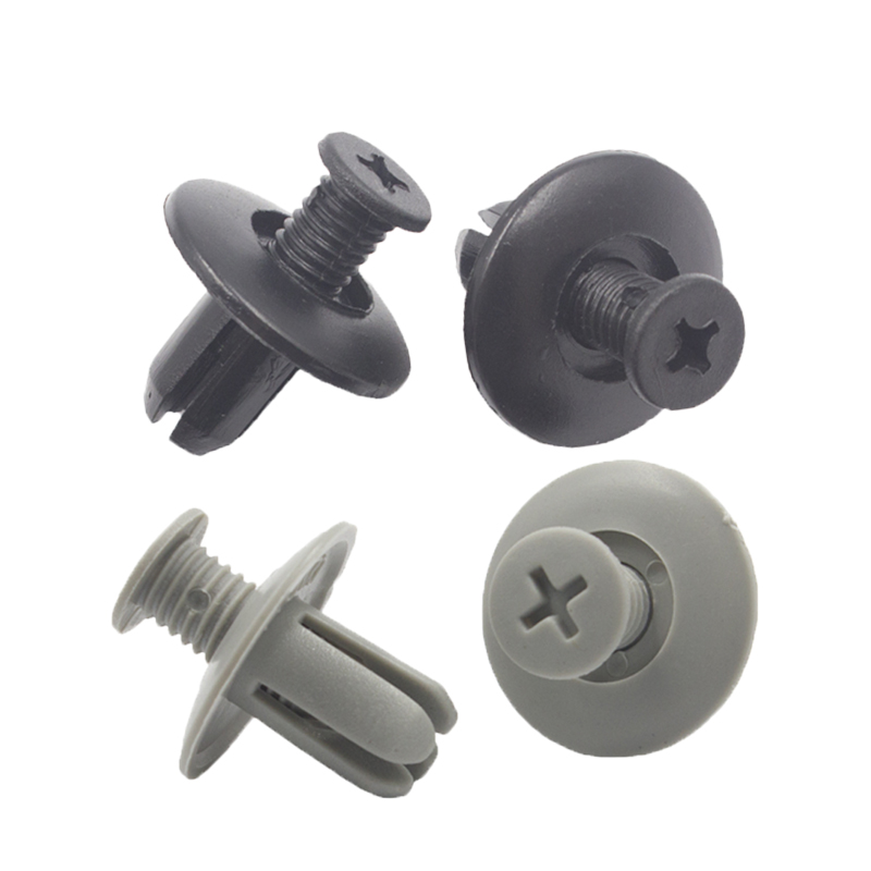Kalili grå svart 8mm- håls auto plast stötfångare dörrskruv push-typ expanderande nitpaneler trim hållare nylon fästen clips