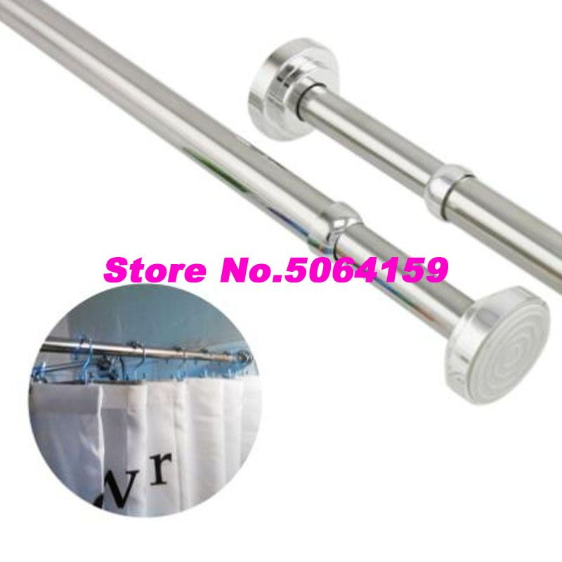 Stainless Steel Bathroom Bar Curtain Hanging Bar Curtain Rod Telescopic Bar Spring Shower Curtain Rod Free Installation Drilling