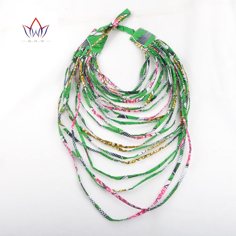 African Necklace Handmade Party African Print Wax Fabric Women's Jewelry Multi-stranded party Jewelry WYA32